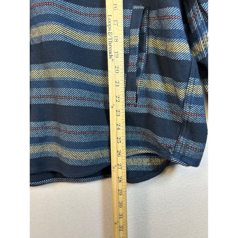 Workwear Shacket Goodfellow‎ & Co Mens XXL Striped Heavy Cotton Flannel Jacket - Picture 5 of 9